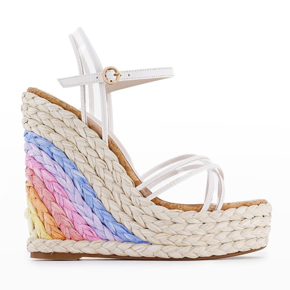 38.5 - Sophia Webster Ines Multicolored Wedge Espadrille Sandals